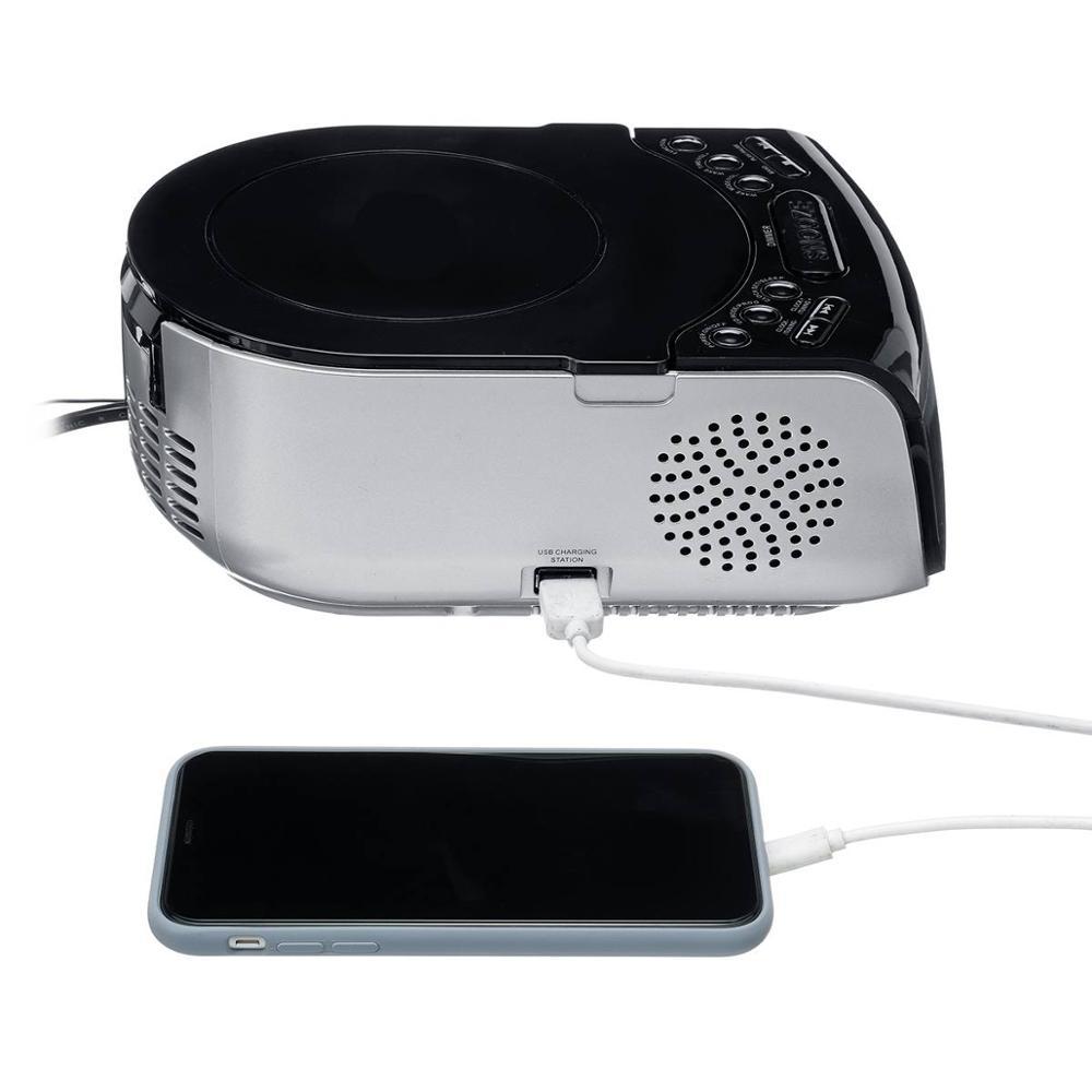 LCD Digital Alarm Dual Speakers Radio CD Music Player